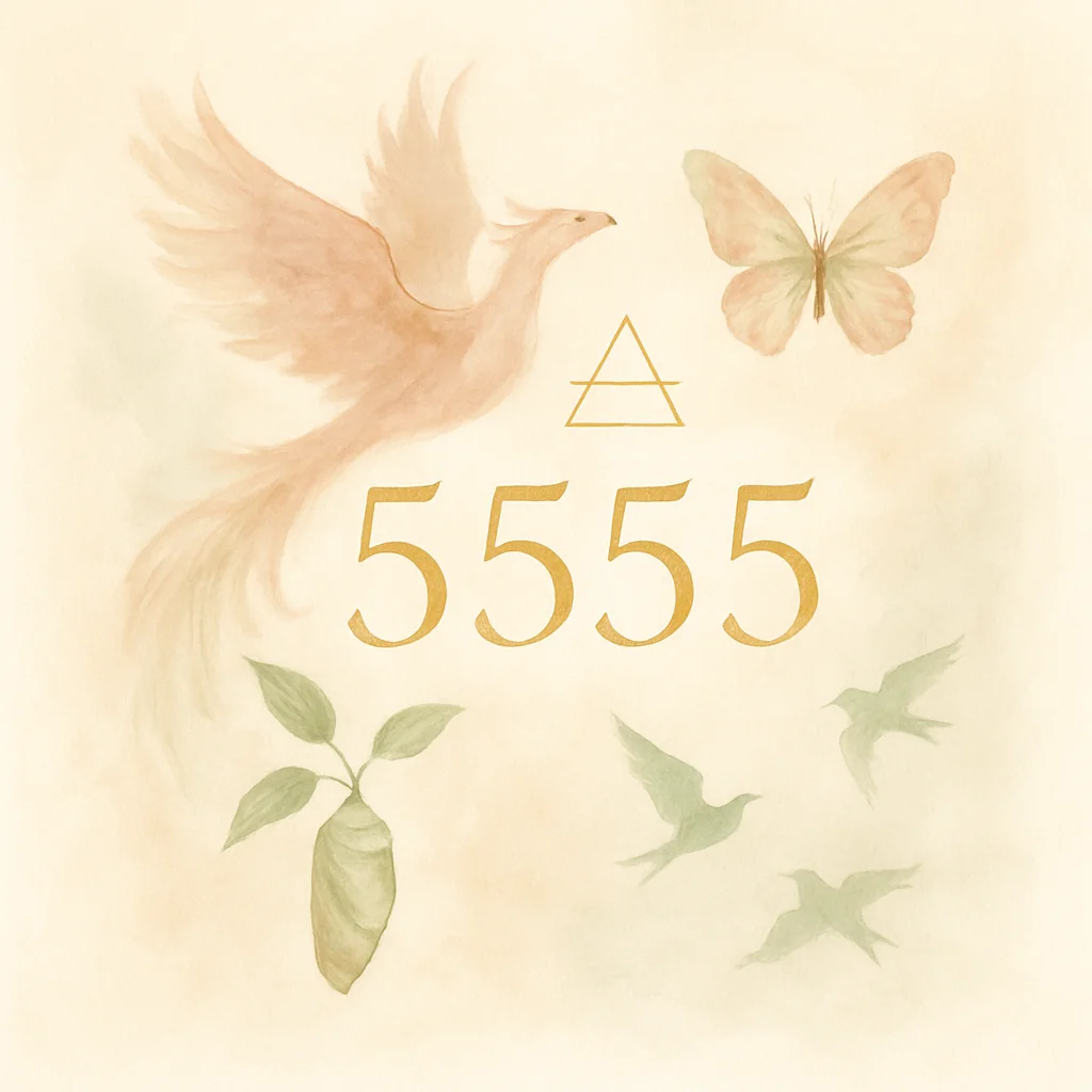 Illustration for angel number 5555