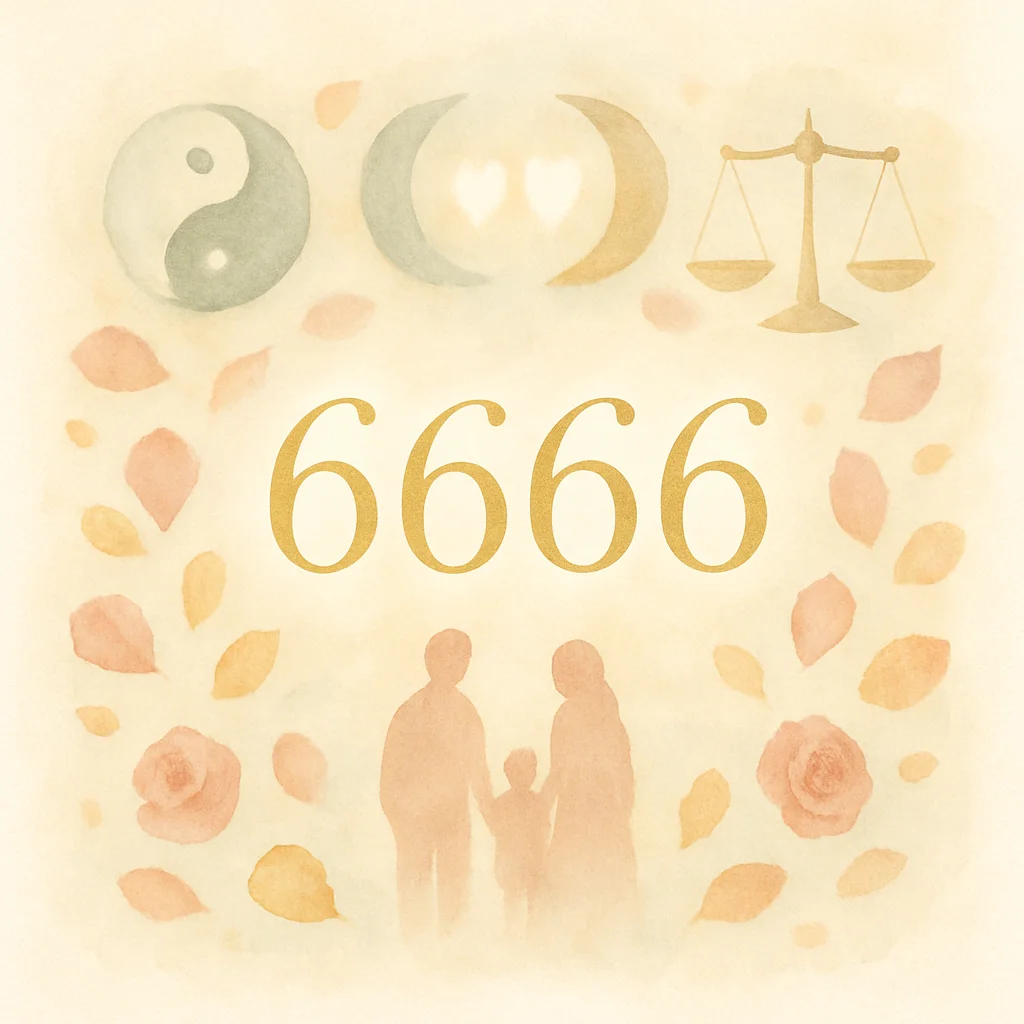 Illustration for angel number 6666